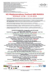 VII Międzynarodowy Festival ARS MUSICA- Suwałki 12.08-13.10.2019