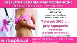 Bezpłatne badania mammograficzne - 7 stycznia 2020 r.
